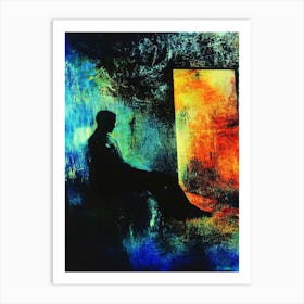 Man Sitting In A Doorway Art Print