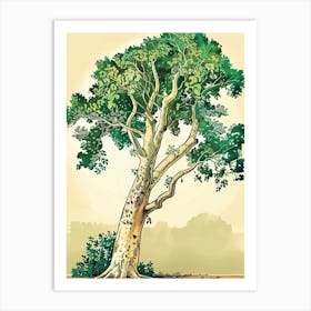 Sycamore Tree Storybook Illustration 3 Art Print