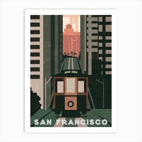 San Francisco, USA — Retro travel minimalist poster Art Print