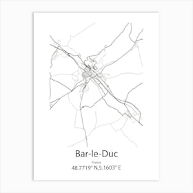 Bar Le Duc,France Minimalist Map Art Print