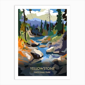 Yellowstone National Park Travel Poster Matisse Style 3 Art Print