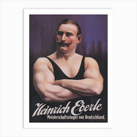 Muscle Man, Vintage Man Portrait Art Print