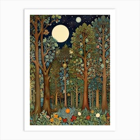 William Morris Forest At Night 3 Art Print