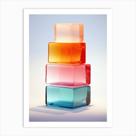 Stacked Glass Blocks, Stone Art Art Print