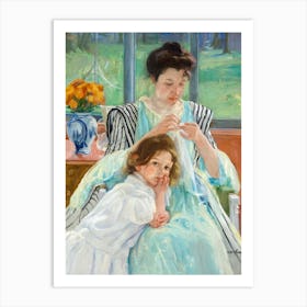 Young Mother Sewing (1900), Mary Cassatt Art Print