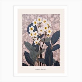 Flower Illustration Forget Me Not Flower 4 Poster Art Print