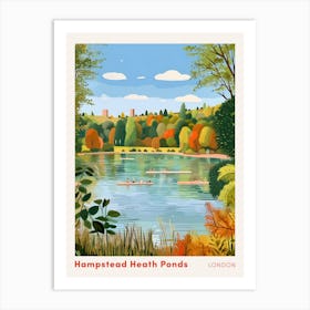 Hampstead Heath Swimming Pond London 3 Swimming Poster Art Print
