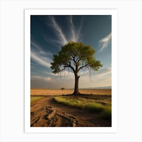 Lone Tree In The Desert Art Print