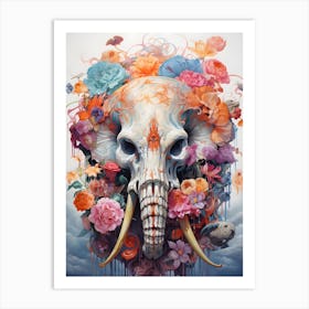 Skull Of Flowers Art Print