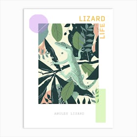 Anoles Lizard Abstract Modern Illustration 1 Poster Art Print