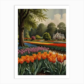 Tulips In The Garden Art Print