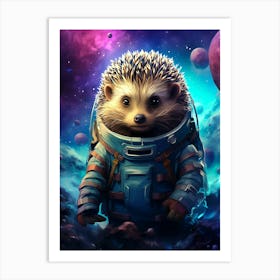 Hedgehog In Space Art Print