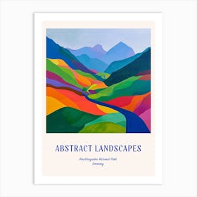 Colourful Abstract Berchtesgaden National Park Germany 3 Poster Blue Art Print
