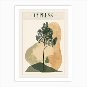 Cypress Tree Minimal Japandi Illustration 3 Poster Art Print