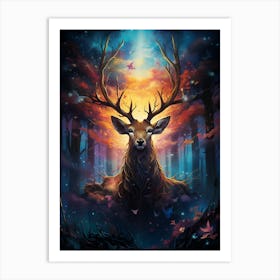 Deer In The Forest Art Print