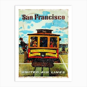 Vintage Travel Poster ― San Francisco United Air Lines Art Print