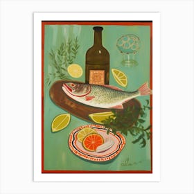 Catfish Italian Still Life Painting Art Print