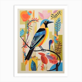 Colourful Scandi Bird American Goldfinch 1 Art Print