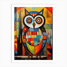 Owl Abstract Pop Art 8 Art Print