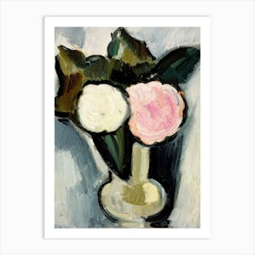 Two Roses In A Vase Art Print