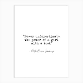 The Power Of A Girl With A Book Quote Art Print