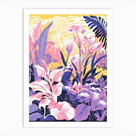 Colourful Botanical Risograph Style 25 Art Print