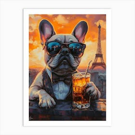 Whimsical Frenchies At The Bar 17 Art Print