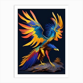 Archaeopteryx 1 Primary Colours Dinosaur Art Print