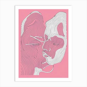 Abstract Portrait Series Pink And White 9 Art Print