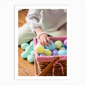 Easter Basket With Eggs Art Print