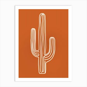 Cactus Line Drawing Organ Pipe Cactus 3 Art Print
