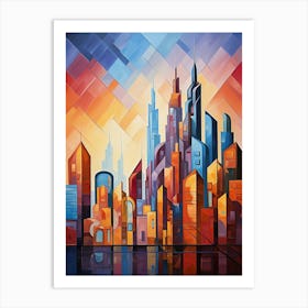 Majestic Mirage: Dubai's Skyline Symphony Art Print