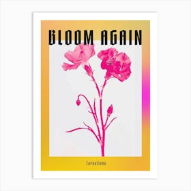 Hot Pink Carnations 2 Poster Art Print