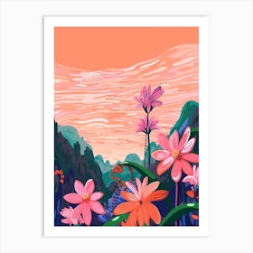 Boho Wildflower Painting Shooting Star 4 Art Print