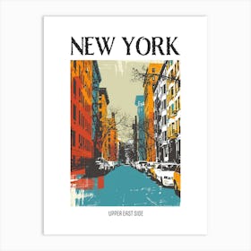 Upper East Side New York Colourful Silkscreen Illustration 4 Poster Art Print