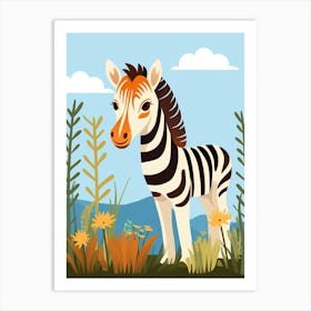 Baby Animal Illustration  Zebra 4 Art Print