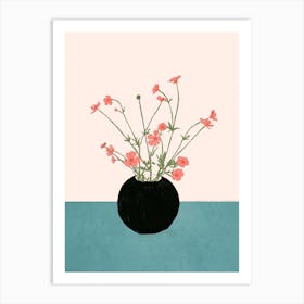 Blooming Wildflowers Rose Art Print