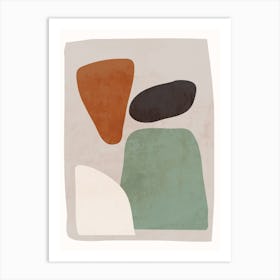 Abstract Muted Shapes Art Print