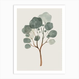 Eucalyptus Tree Minimal Japandi Illustration 2 Art Print