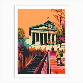 The Brooklyn Museum New York Colourful Silkscreen Illustration 1 Art Print