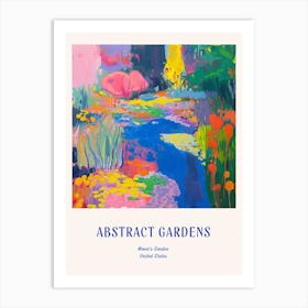 Colourful Gardens Monets Garden Usa 1 Blue Poster Art Print