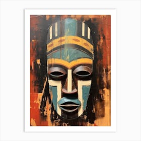 Whispers Of Wisdom; African Tribal Mask Chronicles Art Print