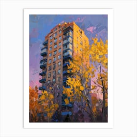 Autumn Apartment Building 1 Art Print