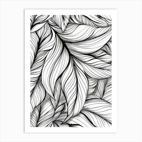 Seamless Pattern Of Leaves Art Print