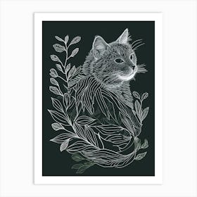 Turkish Angora Cat Minimalist Illustration 1 Art Print