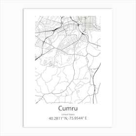 Cumru,United States Minimalist Map Art Print