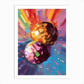 Disco Balls Oil Painting 2 Art Print