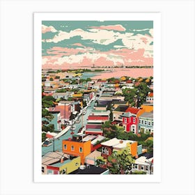 New Dorp New York Colourful Silkscreen Illustration 3 Art Print