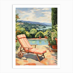 Sun Lounger By The Pool In Lucca Italy 2 Art Print
