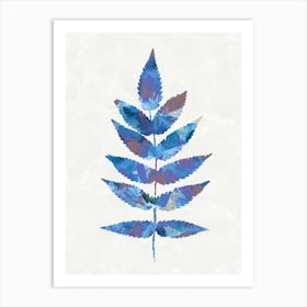 Botanical Watercolour Leave Blue Purple Art Print
